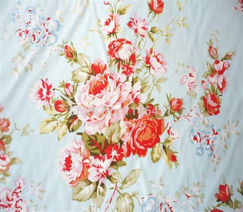 1 Meter Blue Fabric Shabby Chic Floral Cotton Fabrics Patchwork Tissue