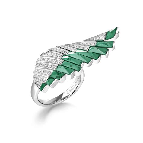 Wings Rising Apple Malachite And Diamond Ring Garrard