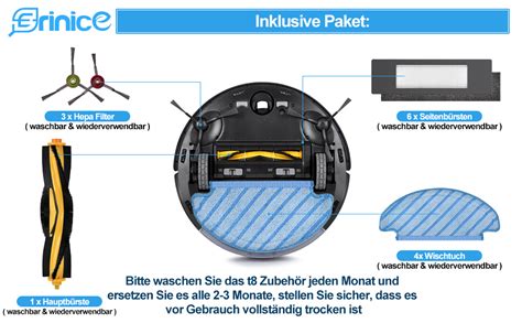 Amazon De Erinice Ersatzfilter Zubeh R Set F R Ecovacs Deebot Ozmo T