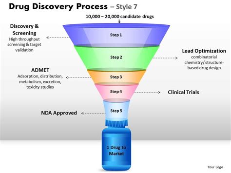 5 Staged Drug Discovery Process Presentation PowerPoint Images