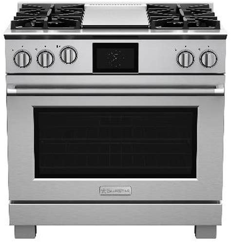 BlueStar BSDF364GWCFPLT 36 Inch Dual Fuel Range Platinum X8 Burners ...