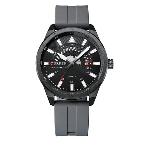 Curren 8421 Grey Band Black Dial Analog Casual Wrist Watch