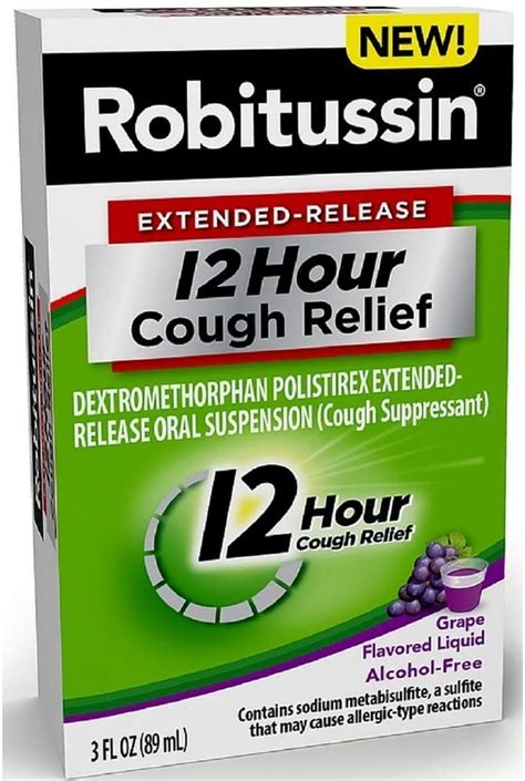 Robitussin Extended Release 12 Hour Cough Relief Grape 3 Oz