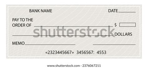 Blank Template Bank Cheque Vector Illustration Stock Vector (Royalty ...