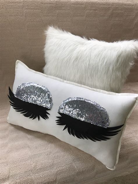 Silver Eyeshadow Eyelash Pillow Vanity On Mercari Pillow Set Eyelash