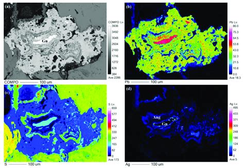 A Bse Image Of Ag Bi Enriched Anglesite And Galena X Ray Elemental