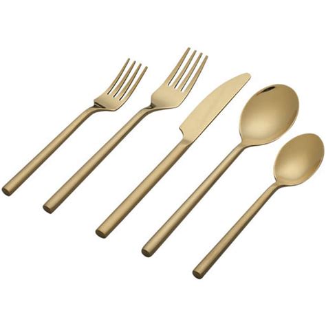 Rush Brushed Gold Flatware Set