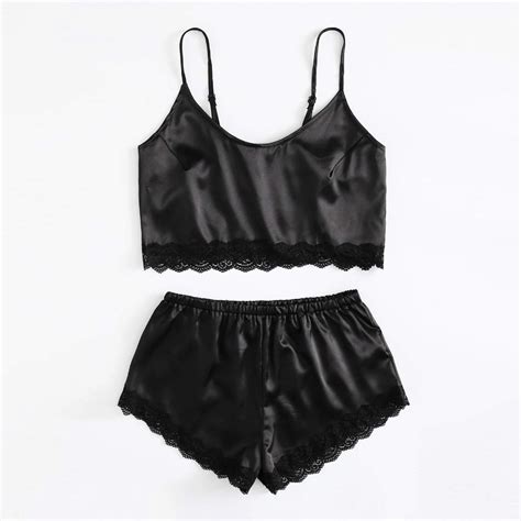 Jual Baju Tidur Tanktop Lingerie Sexy Celana Pendek Satin Baju Tidur Baju Dinas Malam Wanita