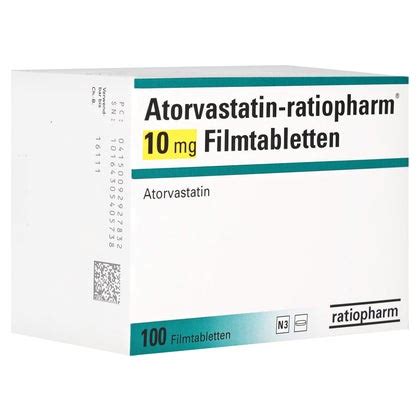 ATORVASTATIN Ratiopharm 10 Mg Filmtabletten 100 St 100 St Online