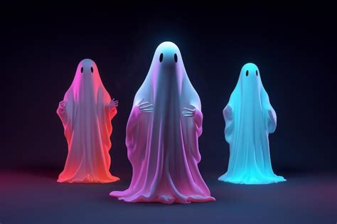 Premium Photo Dark Neon Shadow Costume Ghost Night Halloween Fear Spooky White Horror