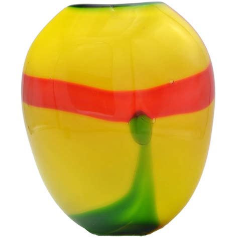 Striking Yellow Murano Glass Vase For Sale At 1stdibs Murano Glass Vase Yellow Yellow Glass Vase