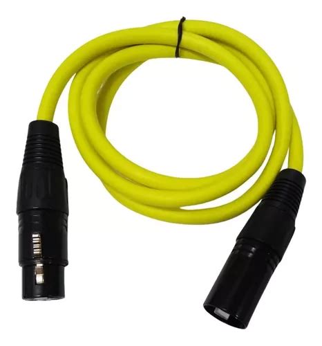 Cabo Xlr Metro Microfone Canon Amarelo Macho E F Mea