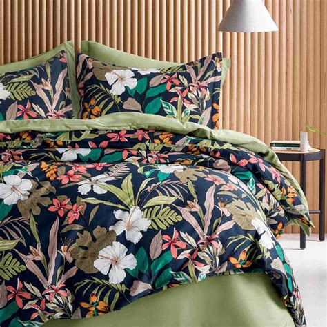 Botanical Bloom Hawaiian Flowers Tropical Rain Forest Print Bedding