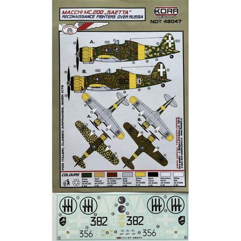 Decals Macchi MC 200 SAETTA Recce Fighters Over Kora With 1001hobbies