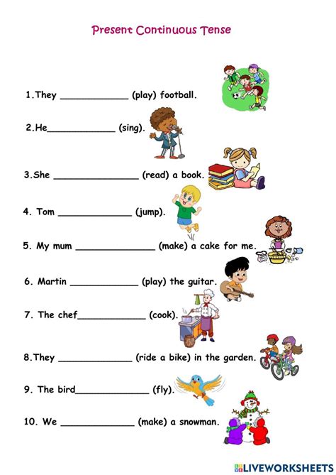 Present Continuous Tense Interactive Activity For Grade 2 Present Continuous Tense English