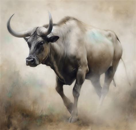 Premium Photo | Wild bull with impressive