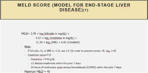 Formula for the calculation of MELD Score | Download Scientific Diagram