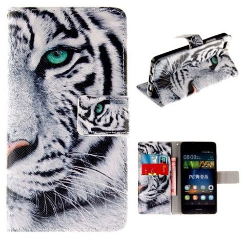 Pour Huawei Ascend P Lite Tui Coque Housse Motif Tigre Animaux Pu