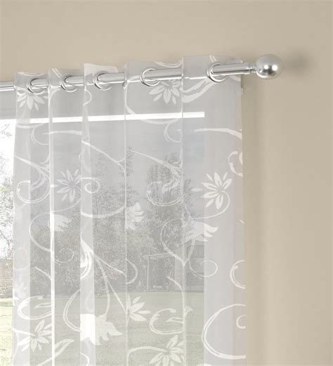 Buy White Sheer Polycotton Feet Eyelet Curtain By Rosarahome At