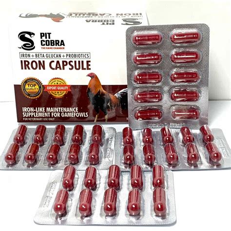 Fcr Agrivet Pcs Pit Cobra Iron Capsule Supplement For Gamefowls