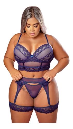 Conjunto Lingerie Plus Size Sensual Cropped C Bojo E Persex