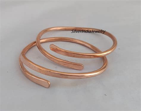 Copper Hammered Bangle Band Item Thick Copper Bangle Pure Copper