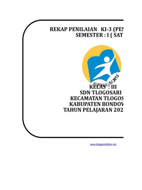 Format Penilaian K13 Kelas 3 2021 Pdf