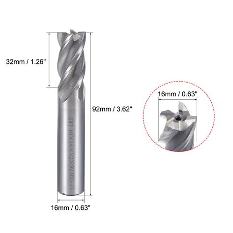 16mm Tige 16 X 32mm Nez Plat Droit Fraise En Bout CNC Foret Toupie 4