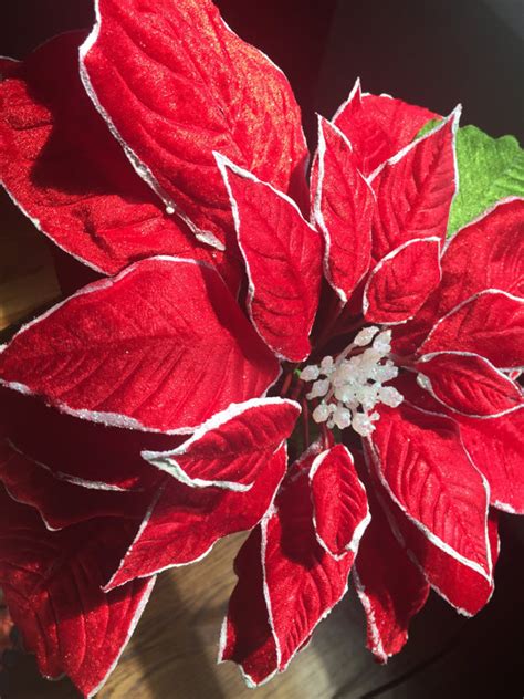 Peerless Faux Poinsettia Stems Plants Tall