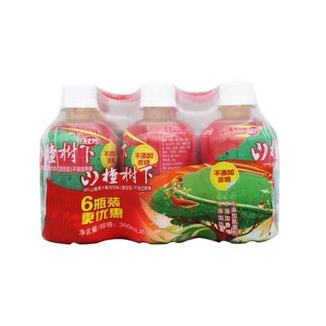 冠芳山楂树下 不添加蔗糖 山楂汁网红饮料饮品350ml 24瓶整箱 虎窝淘