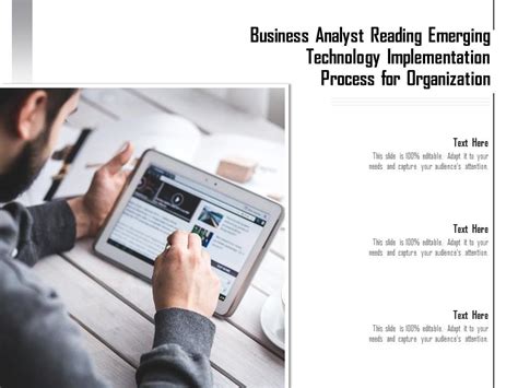 Business Analyst Reading Emerging Technology Implementation Process For Organization