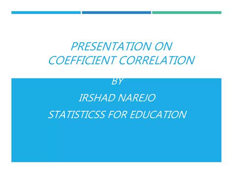 Coefficient Correlation Ppt