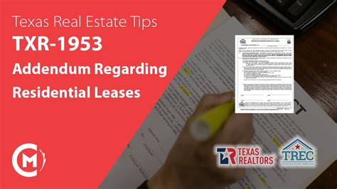 TXR 1953 Addendum Regarding Residential Leases Texas Real Estate