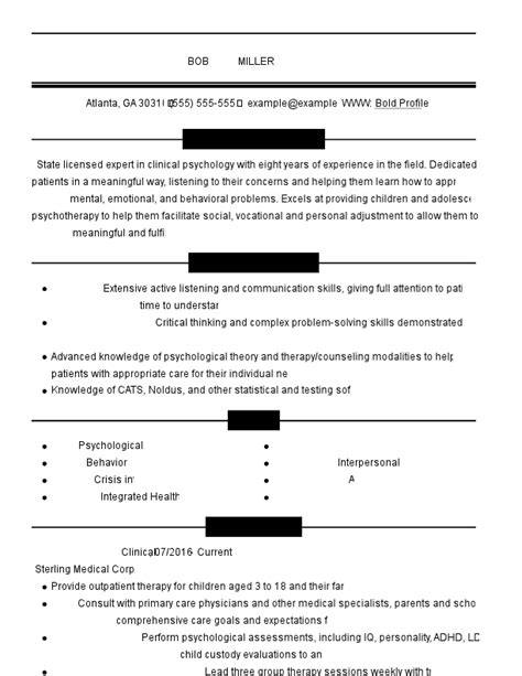 Psychology Clinical Psychologist Cv Examples For 2025 Templates And Tips