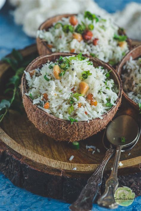 Indian Coconut Rice Recipe Vegan Cookilicious