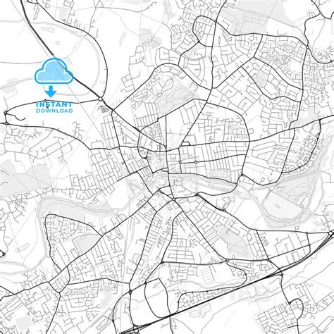 Vector PDF map of Bedford, England - HEBSTREITS | Printable maps, Map vector, Map