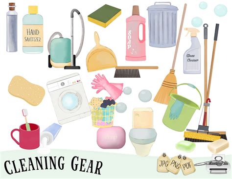 Cleaning Clipart, Chores Clipart, Housework Clipart, Instant Download ...