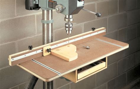 Drill Press Table With Storage Woodworking Project Woodsmith Plans