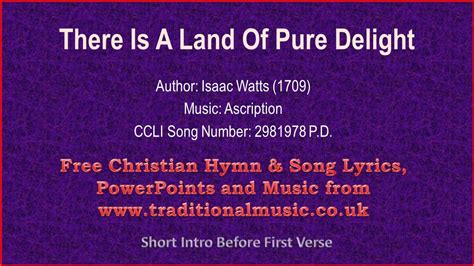 There Is A Land Of Pure Delight Hymn Lyrics Music YouTube