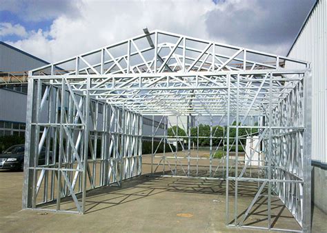 Light Gauge Steel Frame Prefabricated Metal Car Parking Sheds Low Cost