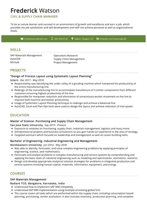 Supply Chain Manager Resume Sample In 2025 Resumekraft