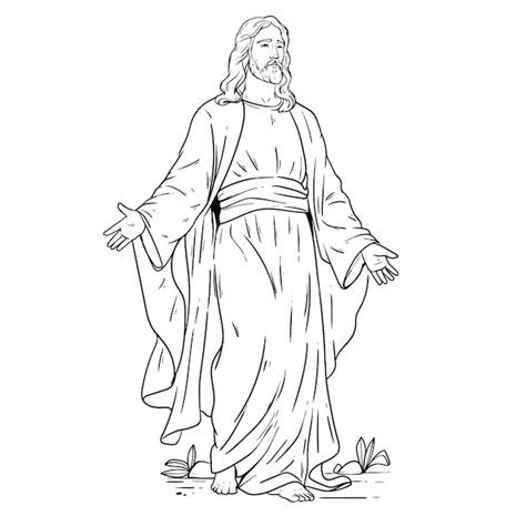 Free Vector Hand Drawn Jesus Drawing Illustration