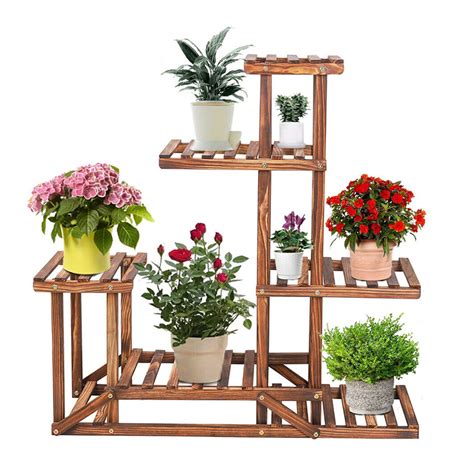 Strong Multi Tier Wood Flower Rack Plant Stand Planter Shelves Bonsai