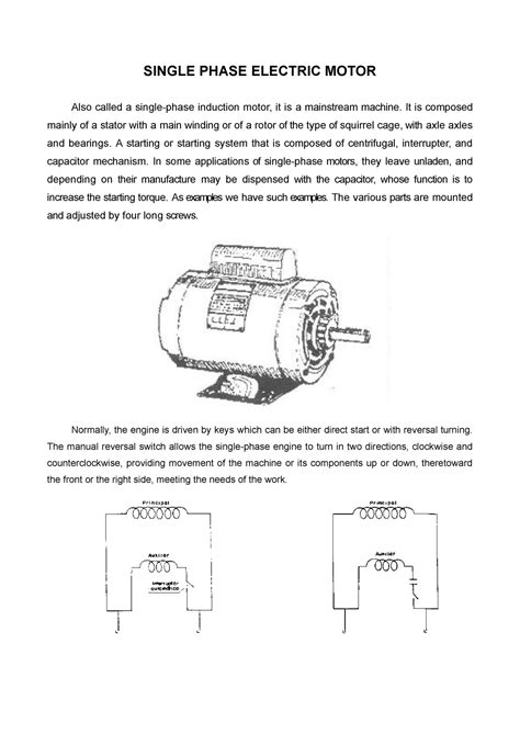 Engine Single Phase Single Phase Electric Motor Also Called A Single Phase Induction Motor It