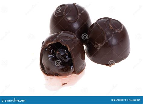 Chocolate Candies with Liquor Isolated Stock Photo - Image of ...