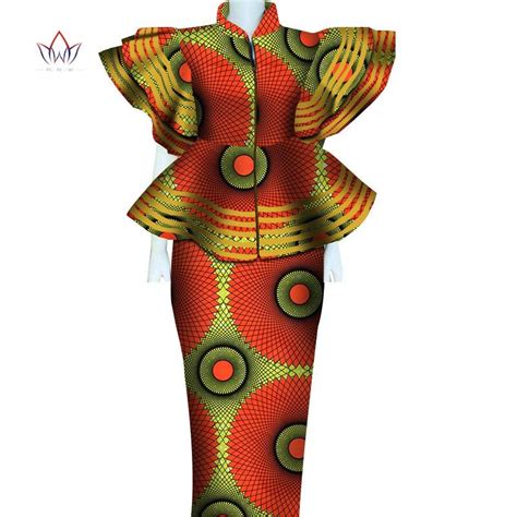 Online Shop Women African Clothing Dashiki Bazin Riche Women Skirt Set Print Patchwork