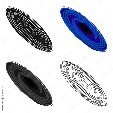 Black hole icon in cartoon style isolated on white background. Planets ...