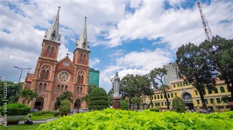 Timelapse Of Notre Dame Cathedral Vietnamese Nha Tho Duc Ba Royalty