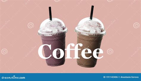 Cappuccino Frappe In Plastic Cup Take Away Coffee Package Tasty