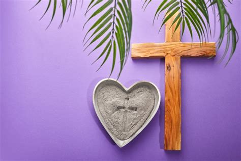 Ash Wednesday, Lent Season and Holy Week concept. Christian crosses and ...